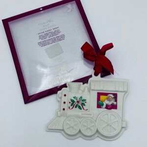Lenox Holiday Train Christmas Ornament Cookie Press Santa Porcelain New
